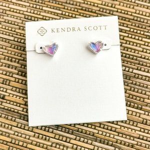 Kendra Scott Ari Heart Watercolor Illusion Stud Earrings in Silver